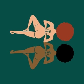 My body is alive my body is beautiful custom yoga mat with mirrored figures on green background.